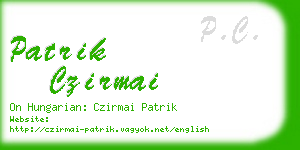 patrik czirmai business card